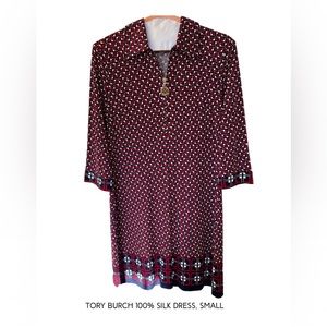 Tory Burch dress, worn once, 100% silk, size small